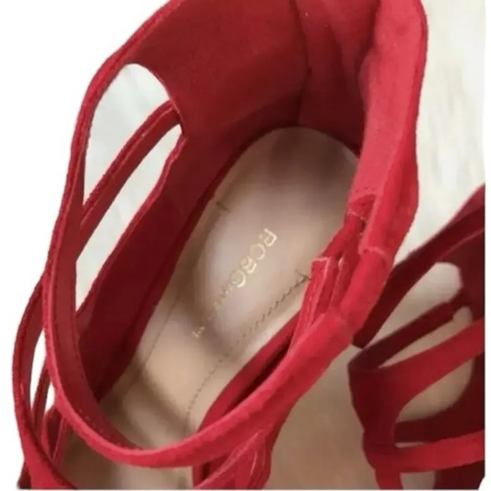 Bcbgeneration Cherry Red 4 Inch Sexy High Suede Heels size 7